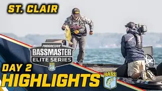 Highlights: Day 2 of Bassmaster ELITE at Lake St. Clair