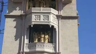 The mechanical animated cathedral clock tower located in Messina Sicily Italy
