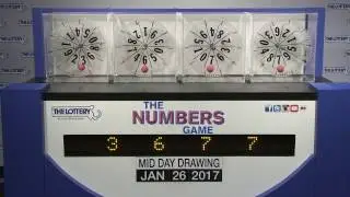 Midday Numbers Game Drawing: Thursday, January 26, 2017
