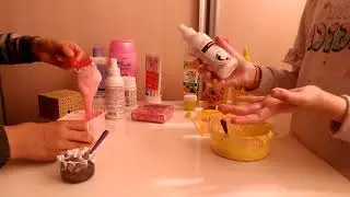 Челлендж со слаймами! 2цвета слайм! У кого лучше? Lireka and Dawa?