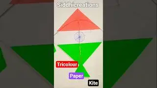 Tricolour Paper Kite Making 🪁Kite Making for School Project 😊#kite#kiteflying#shorts