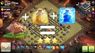 Th9 latest War attack strategy| Zap Hogs