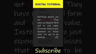 Fictitious Assets in Accounting | Tally Prime | @digitaltutorial425 #tally #excel