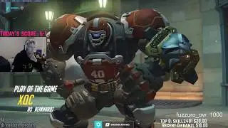 Overwatch XQC Showing His Reinhardt Gameplay Skills  -POTG-