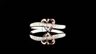 Diamond Heart Promise Ring in 10K White and Pink Gold | MyJewelryBox