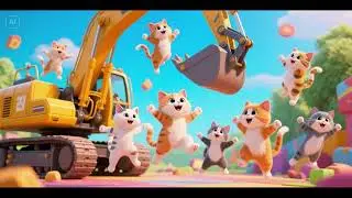 Baby Kittens Jump to the Excavator Beat 🐱🚜 | Kids Song