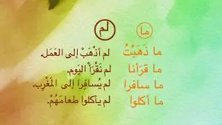 Arabic Verb Negation (lesson 19)