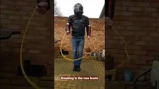Skipping in the boots.