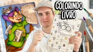 COLORINDO LIVRO DA DISNEY APENAS COM MATERIAIS PROFISSIONAIS DE DESENHO