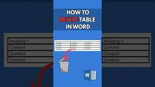 How to delete table in word