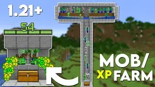 Easiest Mob Farm in Minecraft Bedrock 1.21 (Infinite loot & XP)