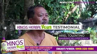 Hypertension Ariel Tolentino | KINGS Herbal Plus Testimonial