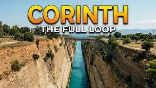 Walking Alone by the Corinth Canal Greece.