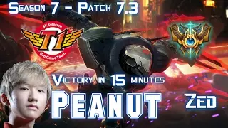 SKT T1 Peanut ZED vs KARMA Mid - Patch 7.3 KR Ranked