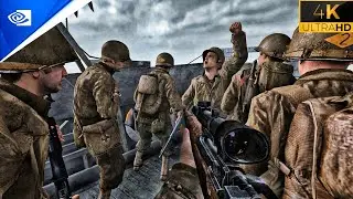 Cliff Assault in Normandy &ndash; The Battle of Pointe du Hoc | [4K 60FPS PC] &ndash; Call of Duty 2 Gameplay