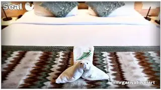 Towel art Animal folding | How to make seal fish towel designs | Fish Towel Art