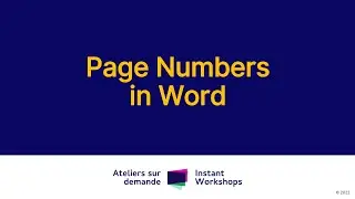 Page Numbers in Word