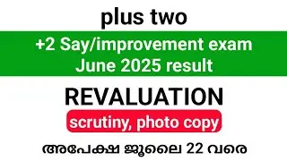 Plus two Say, improvement exam result 2025 | Revaluation, scrutiny, photo copy applications till ...