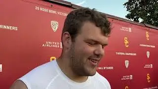 USC center Justin Dedich on the Trojans' line battles