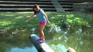 NBC4's Monica Day Log Rolls at the Ohio State Fair