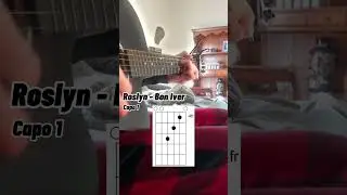 Roslyn - Bon Iver Guitar Tutorial #guitar #guitartutorial #fy #foryou #guitarlesson #reesesriffs