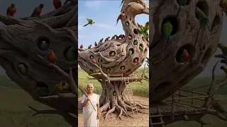 Craftsman creates amazing Giant duck Fountain from tree 🦆 #ai #duck #craft