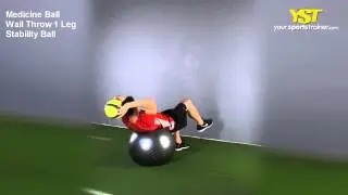 Medicine Ball Wall Throw 1 Leg Stability Ball
