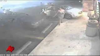 Raw Video: Hit-and-Run at 7-11 Caught on Tape