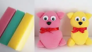 🐻 Изготовление плюшевого мишки из губки для мытья посуды &mdash; своими руками