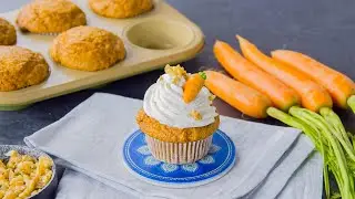Vegan Carrot Cake Muffins With Orange Citrus Frosting | A Healthier Plant-Based Recipe For Dessert
