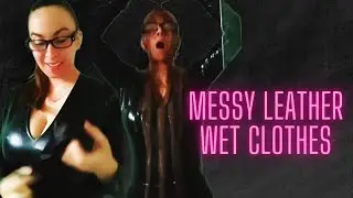 ASMR MESSY WET LEATHER CLOTHES: CHOCOLATE AND VANILLA CREAM
