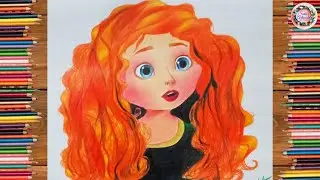 How To Draw Merida With Pencil Colour || Step By Step || Drawing || (BRAVE) || For Beginners