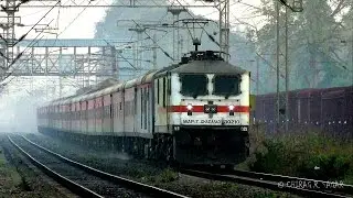A K RAJDHANI OVERTAKE BCNA FREIGHT TRAIN AT HIGH SPEED