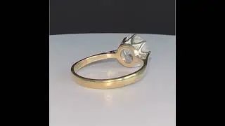 9k GOLD Clear Quartz Ring Size O 1/2 London 1976 Hallmark B  