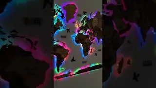3D LED WOODEN WORLD MAP 2.0 #travel #homedecor #travellover #worldmap #light