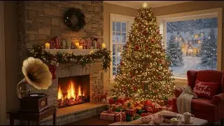 Christmas Lofi Mix ❄️ Cozy Fireplace Ambience for Relaxing, Studying & Sleep
