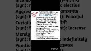 The Hindu vocab and word meaning Todays the Hindu Editorial vocab  #hindivocabulary #buildvocab