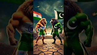 🇮🇳 India vs 🇵🇰 Pakistan fight 🦁#animals #youtubeshorts #shortsfeed #shorts#india