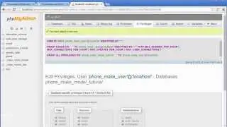 Dynamic Dropdown in HTML - 3: Database creation and assignment of privileges