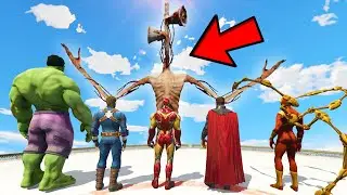 GTA 5: AVENGERS ARMY vs SIRENHEAD GOD ARMY in GTA V! (Part 2)