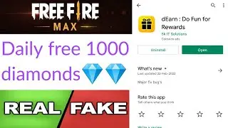dEarn app real or fake | free diamonds | Garena free fire max | Tech Lover DK