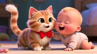 Little Kitten Red Bow 🐱🎀 | Fun Learning for Kids | Cute Animal Adventure