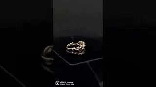 Round Gray Moissanite Leaf Engagement Ring.