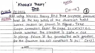Khosla Theory | Design Steps & Numerical | Irrigation Engineering | Prashant YT | BE Civil | TU,PU |