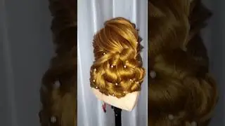 Beautiful low bun hairstyle with leaf element #hairtutorial #viralvideo  #youtubeshorts #short...