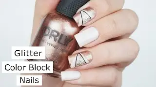 Glitter color block nails using water decals | Nails by IC