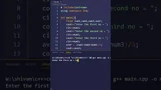 c++ program to find average of 3 numbers @PWOShivam