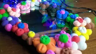 DIY Cute  Flower Mirror Makeover|| Pinterest Viral#DIY Ideas#Craft #art #cute #superclay #homedecor