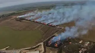 Hemswell Cliff Lincolnshire Large straw Fire