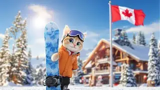 ❄️🐾✨Кошка из Нисеко совершает фронтальный флип в лыжном курорте Уистлер, Канада! 🎿😻